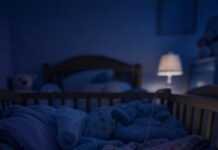 The Ultimate Newborn Sleep Schedule: A Week-by-Week Guide Smudgy painting of newborn sleep schedule chaos with quirky sheep.