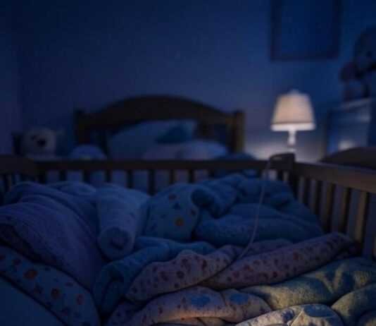 The Ultimate Newborn Sleep Schedule: A Week-by-Week Guide Smudgy painting of newborn sleep schedule chaos with quirky sheep.