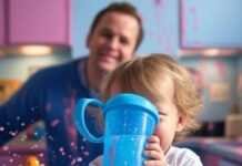 How to Transition from Bottle to Cup: Tips and Tricks Kid spills juice, rubber duck judges.