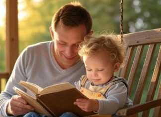 Me and Liam, finding words one page at a time.