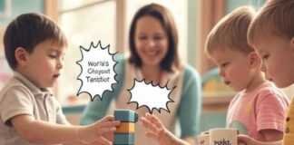 Common Speech Disorders in Children: A Parent’s Guide Nostalgic Preschool Polaroid: Kids, Blocks, Teal Vibes