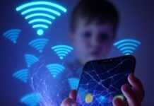 Online Safety for Kids: Navigating the Digital World Kid's Cracked Phone with Neon Wi-Fi Storm