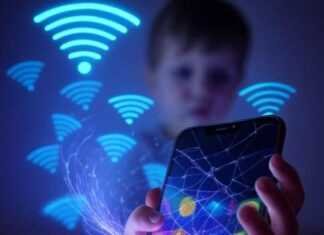 Kid's Cracked Phone with Neon Wi-Fi Storm