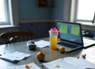 Time Management Strategies for Busy Moms and Dads Messy Kitchen Table Chaos with Sippy Cup Spill