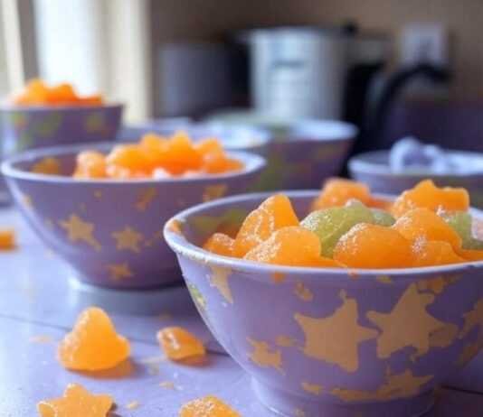 Top 10 Nutritious Baby Food Recipes to Try at Home Blurry kitchen counter with purees, sock, stars.