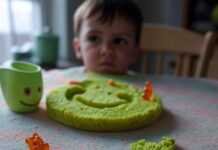 Dealing with a Picky Eater: Strategies That Work Blurry kitchen table, picky eater mess.
