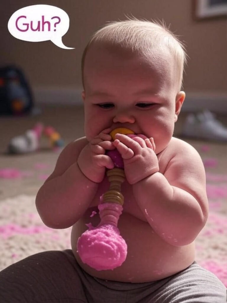 Baby smacking rattle, sneaker.