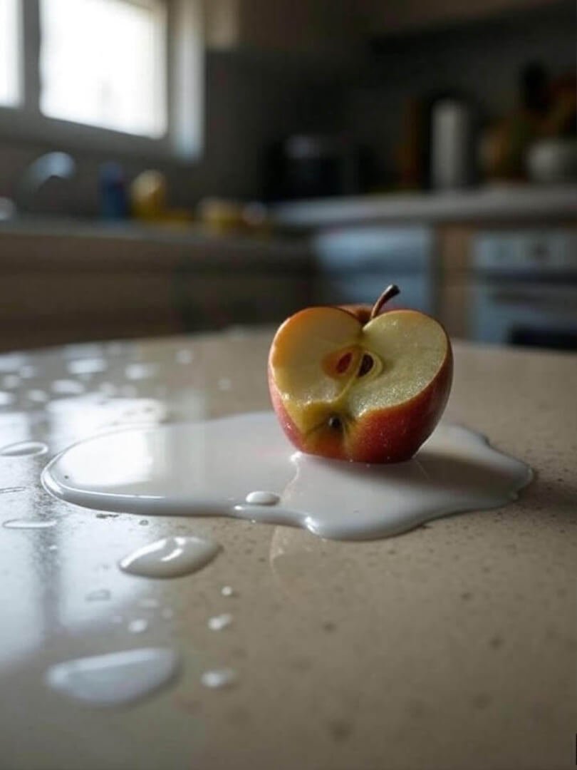 Spilled Milk Half-Eaten Apple Kitchen Mess