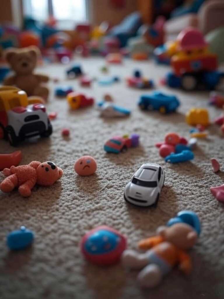 Toys with worry scribbles for signs of recognizing anxiety and depression in children.