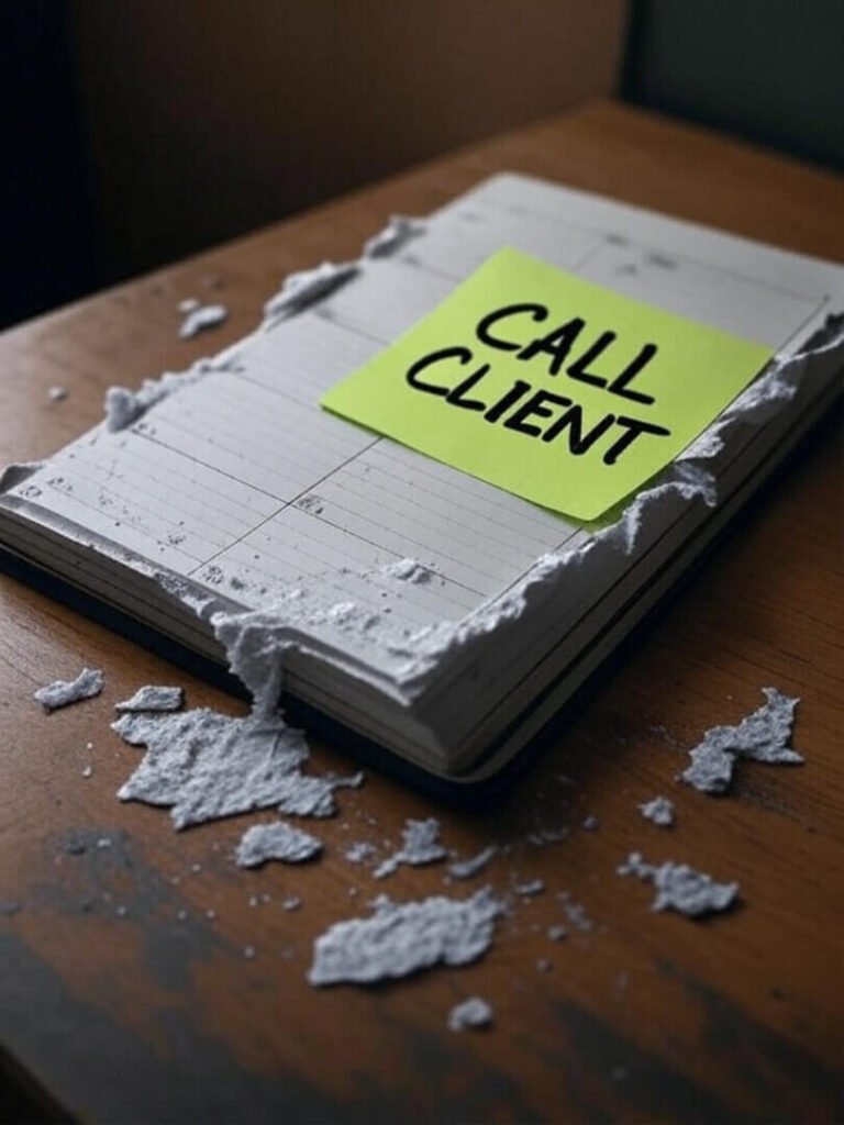 Jelly-Smeared Planner Chaos: Call Client Reminder
