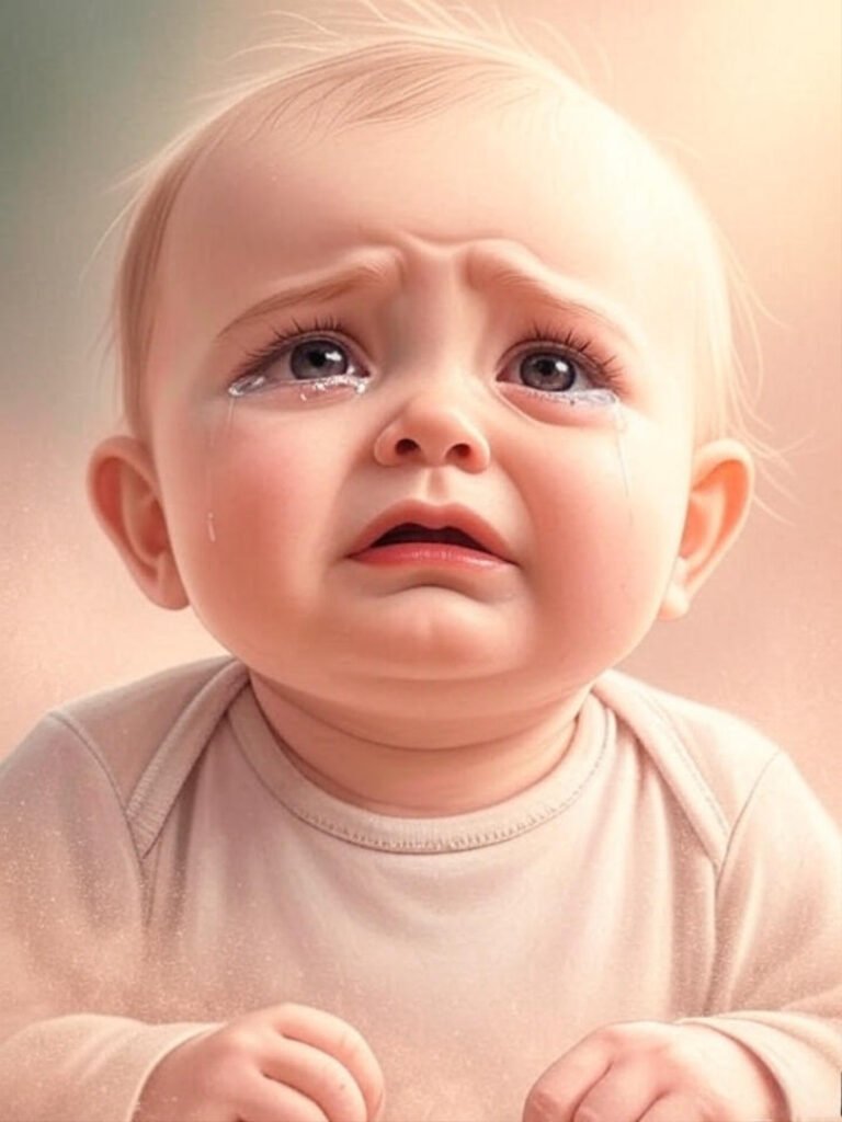baby’s face, mid-hunger cry