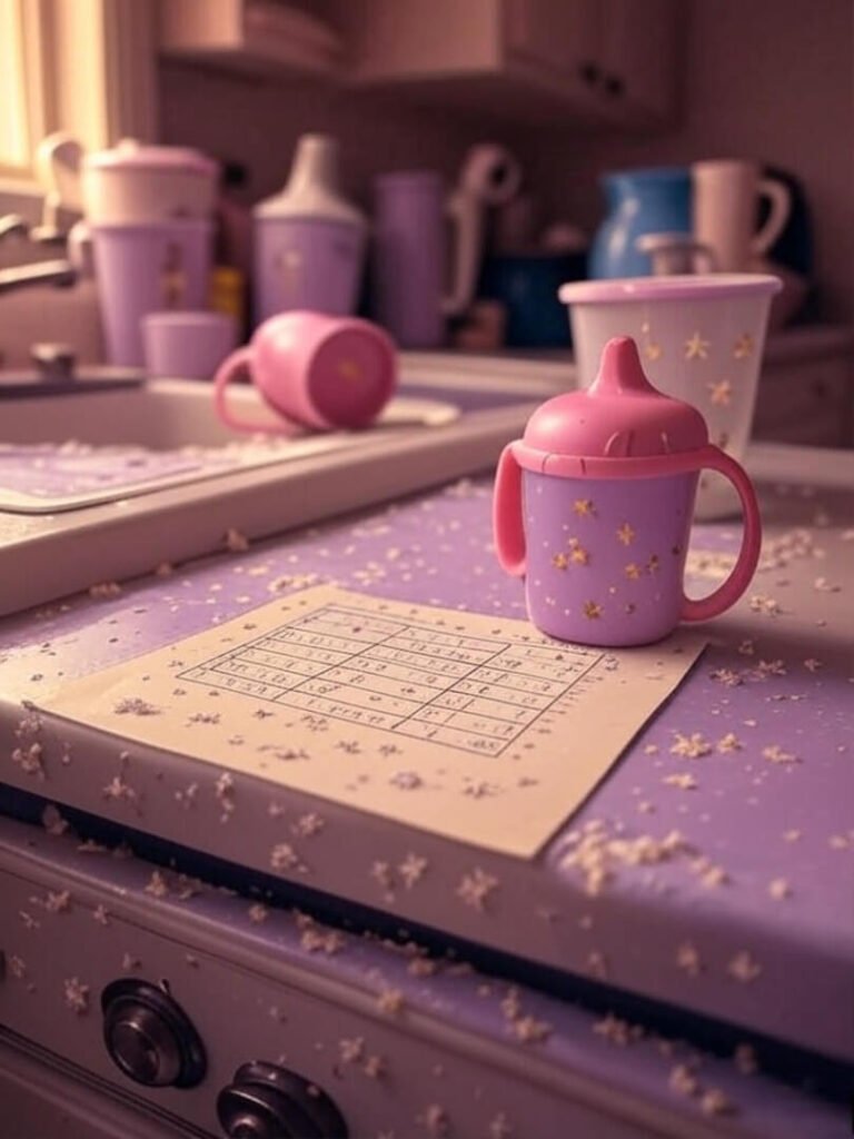 Dreamy Cluttered Kitchen Counter Art Scene