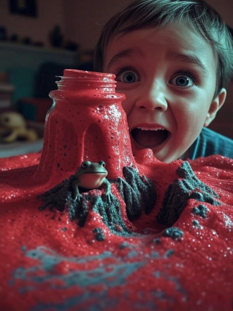 Jar Volcano Fun: Kid’s Messy Bittersweet Blast