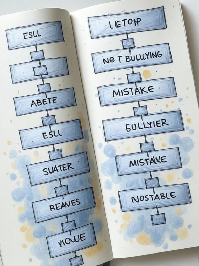 Anti-Bullying Steps: Hand-Drawn Mistake Guide