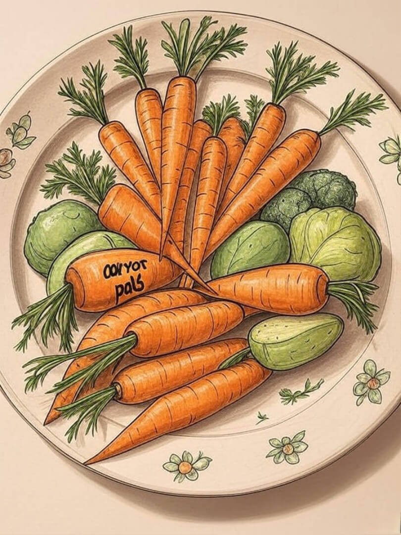 Wobbly Sketch Plate Carrot Pals Labels