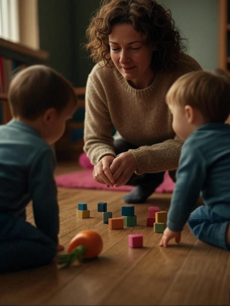 Sneaky Block Play with Carrot and Kids