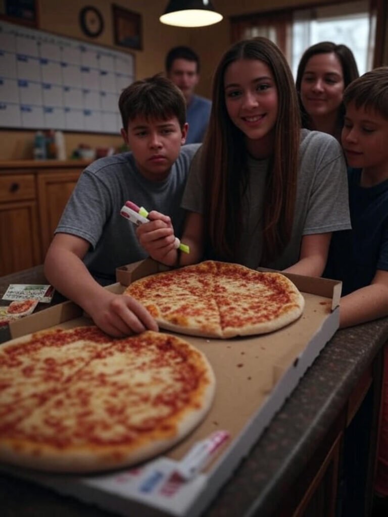 Pizza Chaos: Family Calendar Fight Snapshot