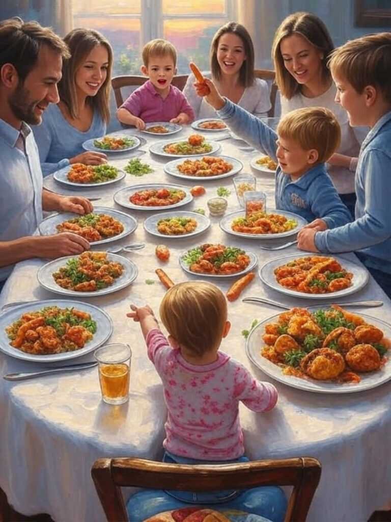 Toddler Chaos: Colorful Family Dinner Throwdown