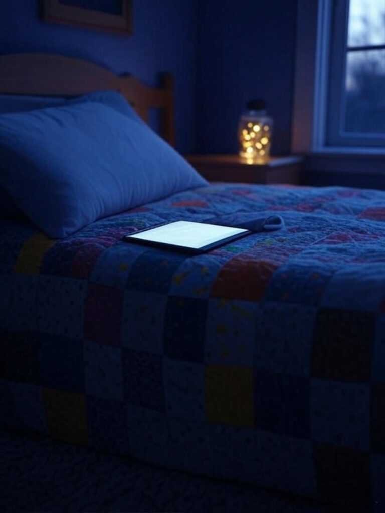 Kids' Bedroom Glow: Tablet and Fireflies Night