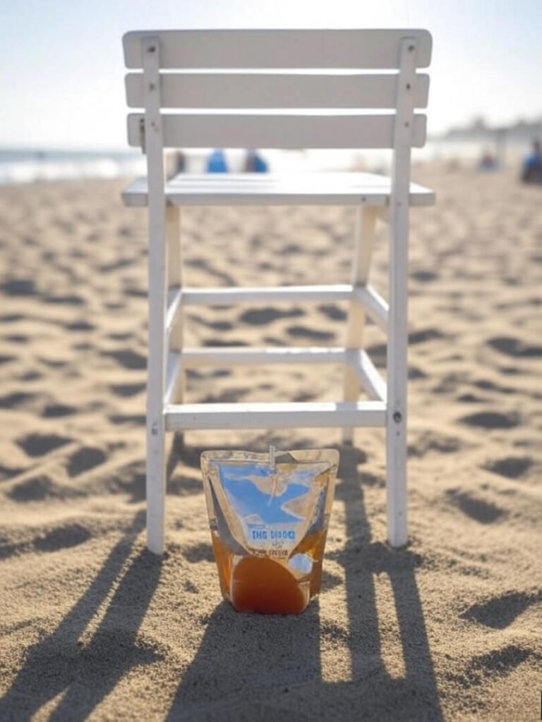 Lifeguard Chair: Crumpled Juice Pouch Chaos