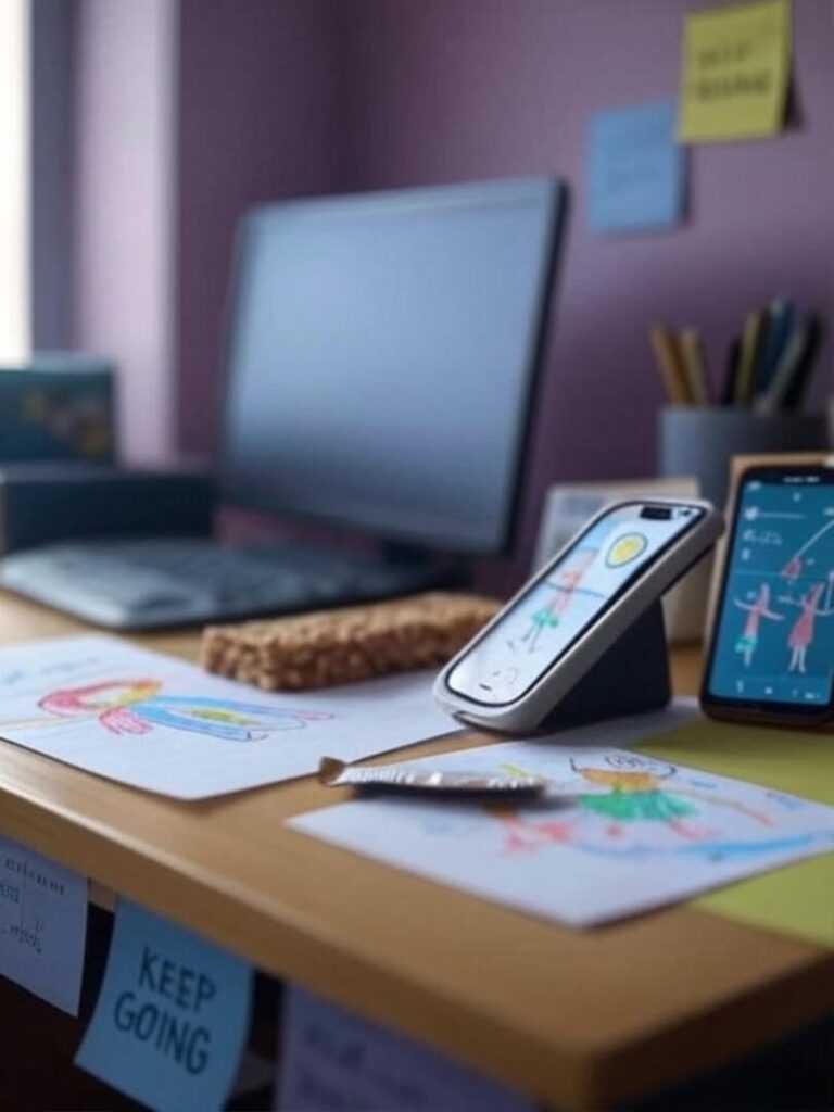 Messy Desk: Granola, Drawing, Yoga Hope