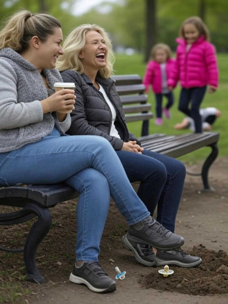 Park Bench Chaos: Moms, Coffee, Wild Kids