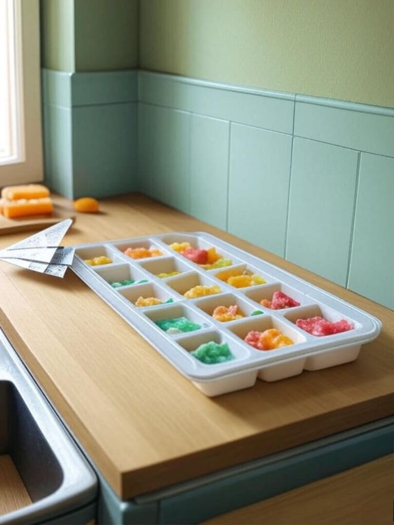 Kitchen corner with cubes, plane.