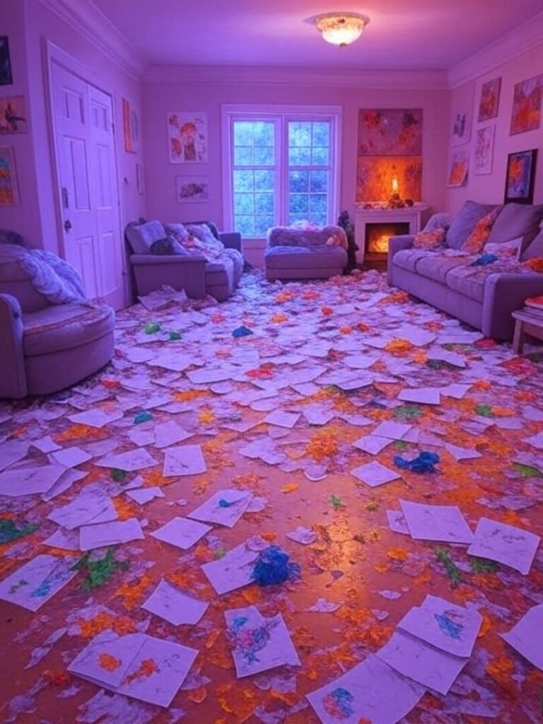 Craft Chaos Living Room, Hopeful Holiday Mess