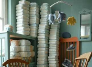 Chaotic Nursery Bliss: Wobbly Chair, Diapers, Sneaker