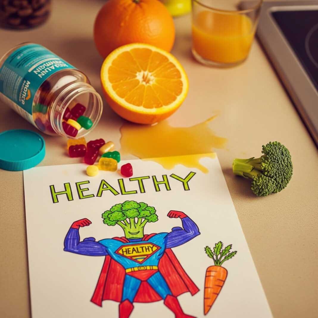 Healthy eating chaos in a messy kitchen. Healthy eating chaos in a messy kitchen.