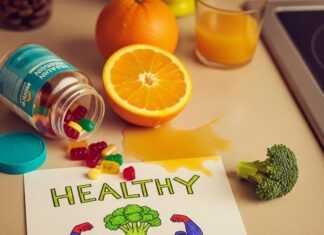 Healthy eating chaos in a messy kitchen.