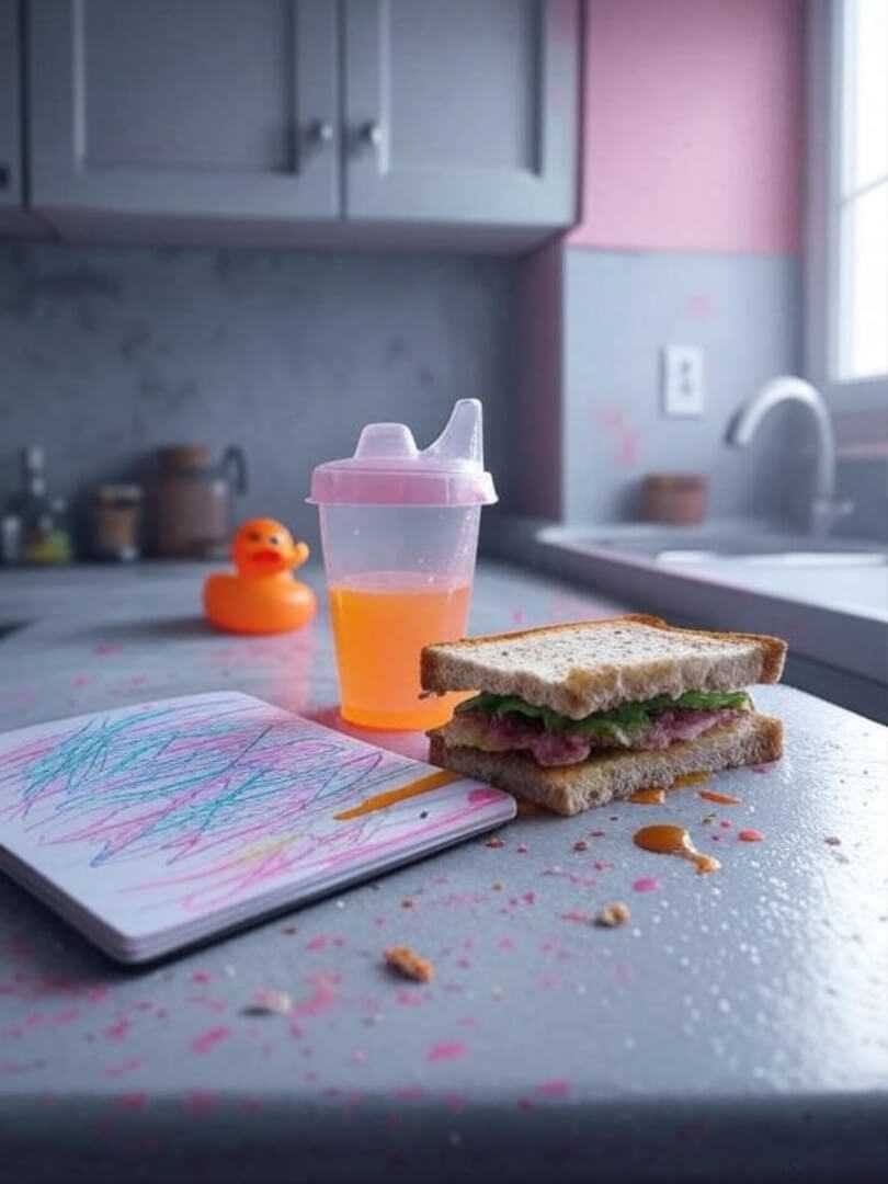 Messy Kitchen Chaos with Neon Duck Surprise Messy Kitchen Chaos with Neon Duck Surprise