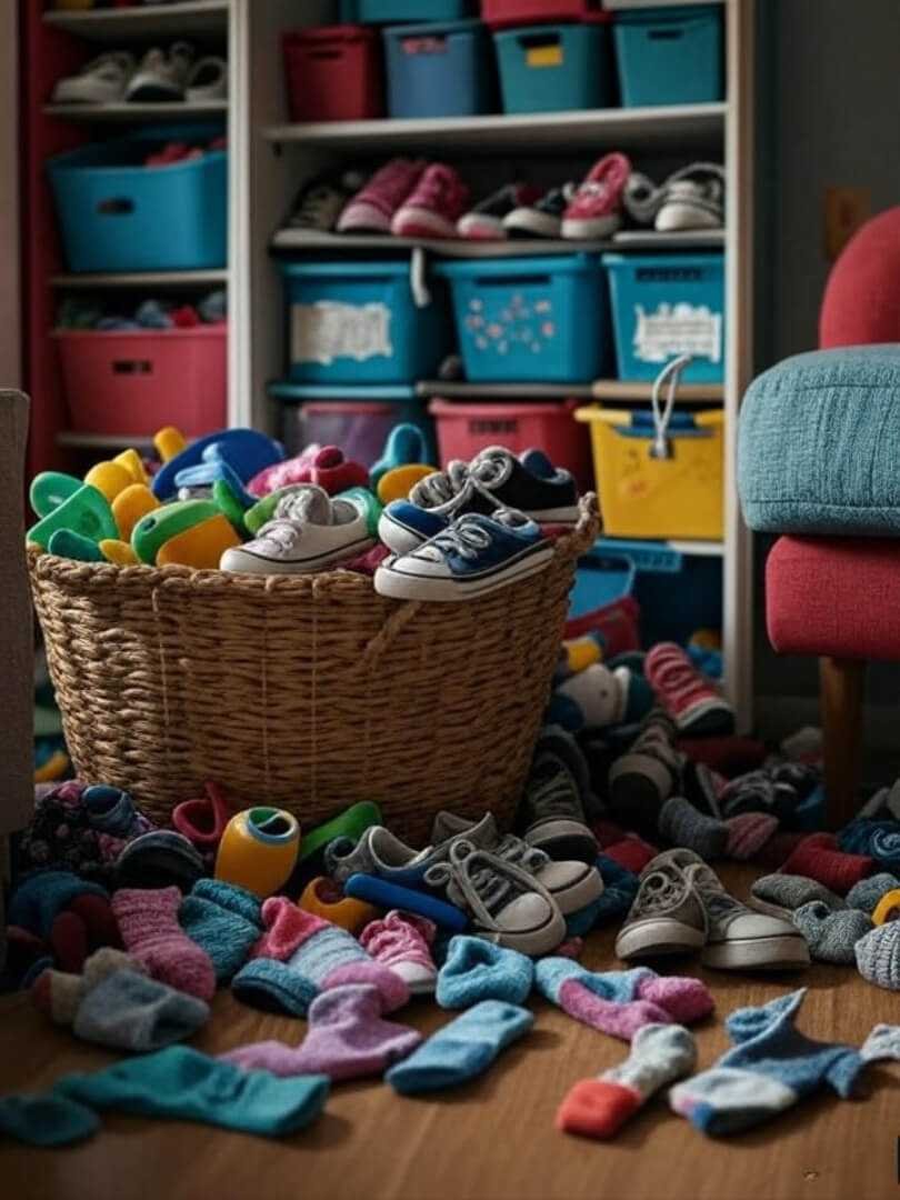 My living room: half-organized, half-disaster, all us. My living room: half-organized, half-disaster, all us.