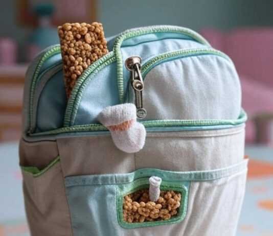 Essential Items for Your Diaper Bag: My Hot Mess of a Survival Guide Worn Diaper Bag Chaos with Granola and Sock