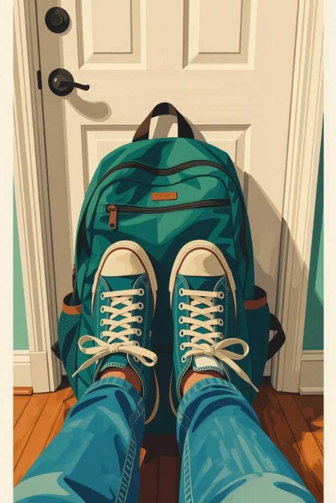 Tired Morning Chaos with Leo's Tangled Sneakers