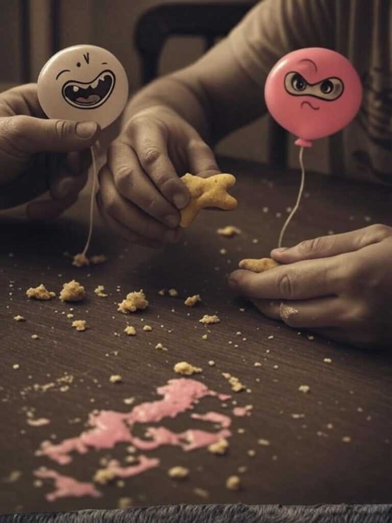 Sticky Toddler Hand, Crumbs, Parent Cleanup Mess