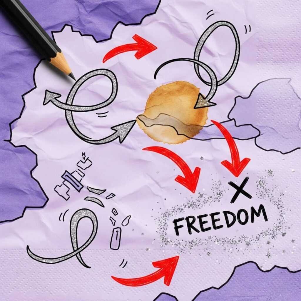 Glittery, crumpled napkin with a kid's escape map.