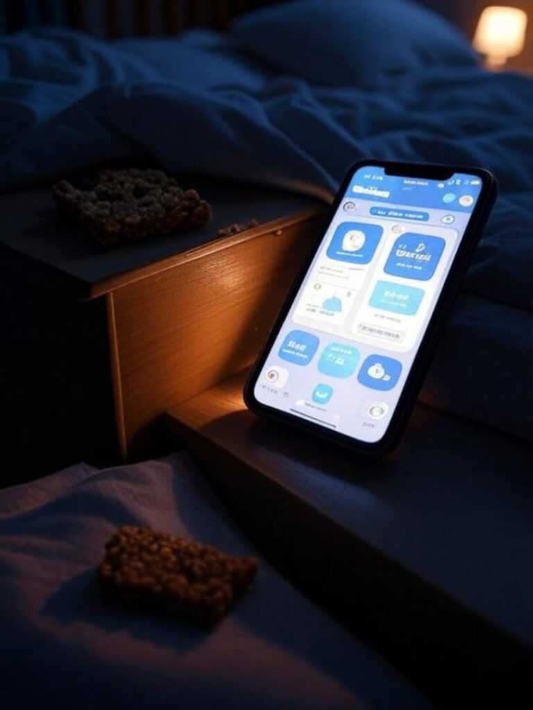 Panicked BabyCenter app glow, granola bar bedside.